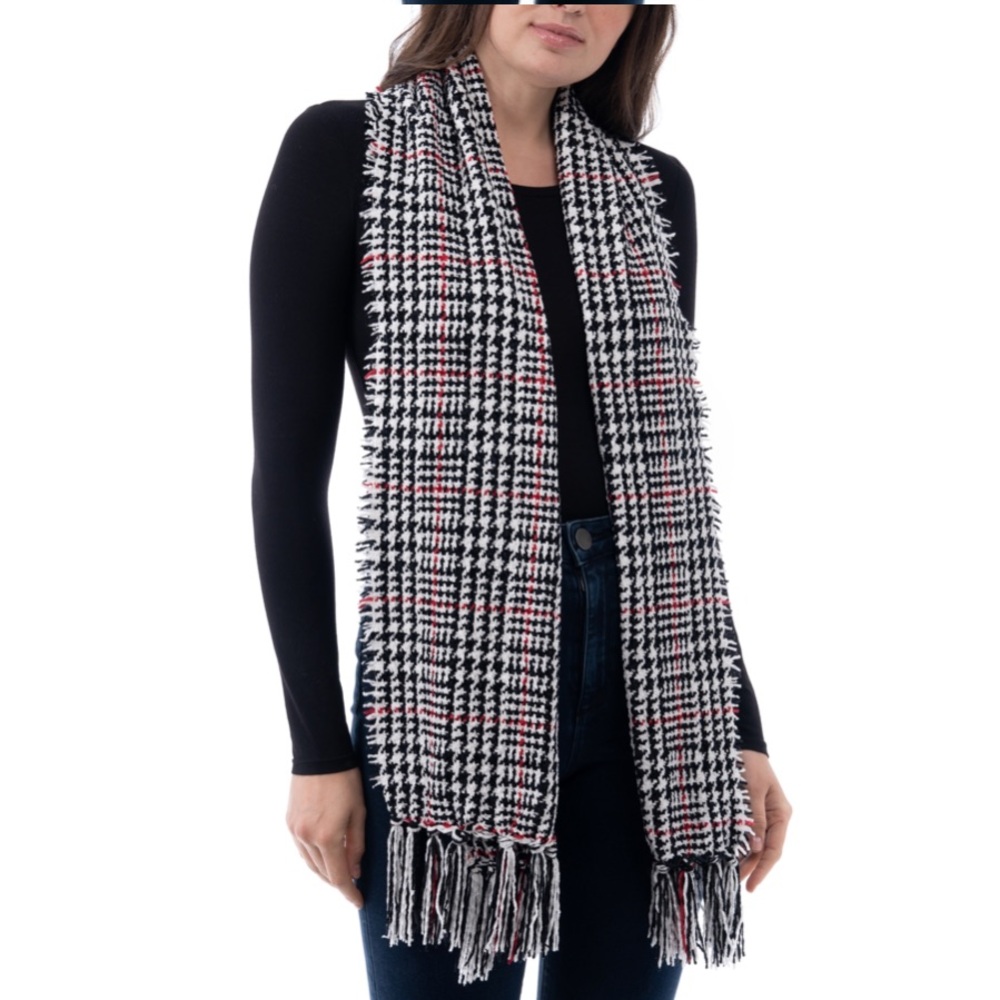 New! Style & Co Women's Houndstooth Windowpane Scarf, Created for Macy's